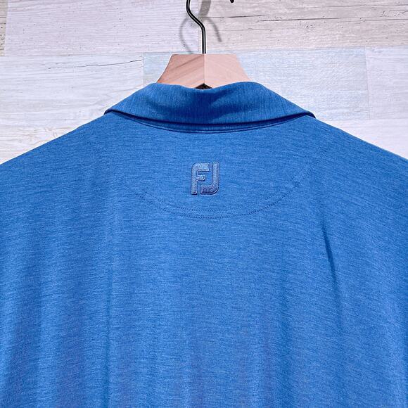 FOOTJOY Performance Jersey Polo Shirt Blue Soft Pocket Golf Office Mens XL - Picture 4 of 6